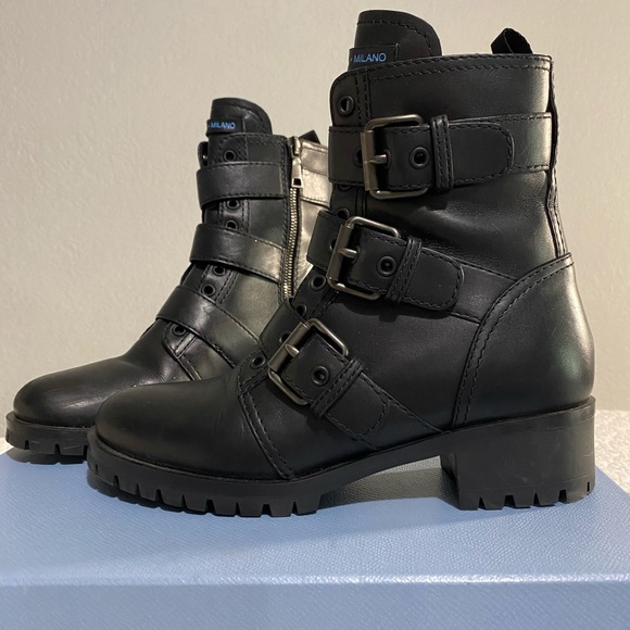 Prada Triple Buckle Combat Boot - Picture 3 of 10